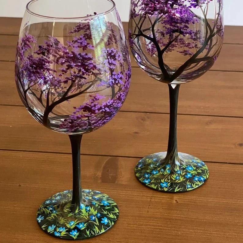 Four Seasons Tree Wine Glass