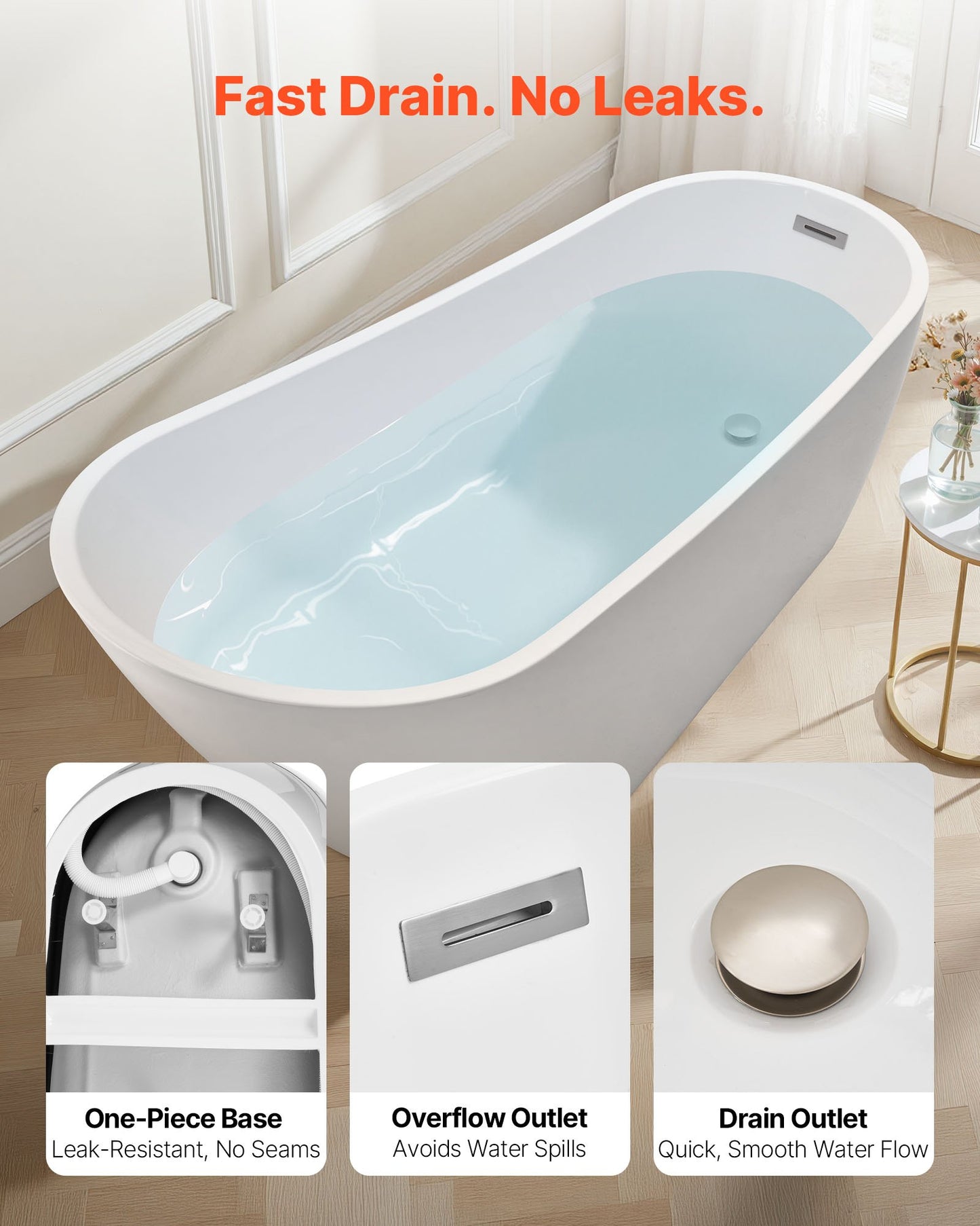 Deep Soak Garden Tub With Brushed Nickel