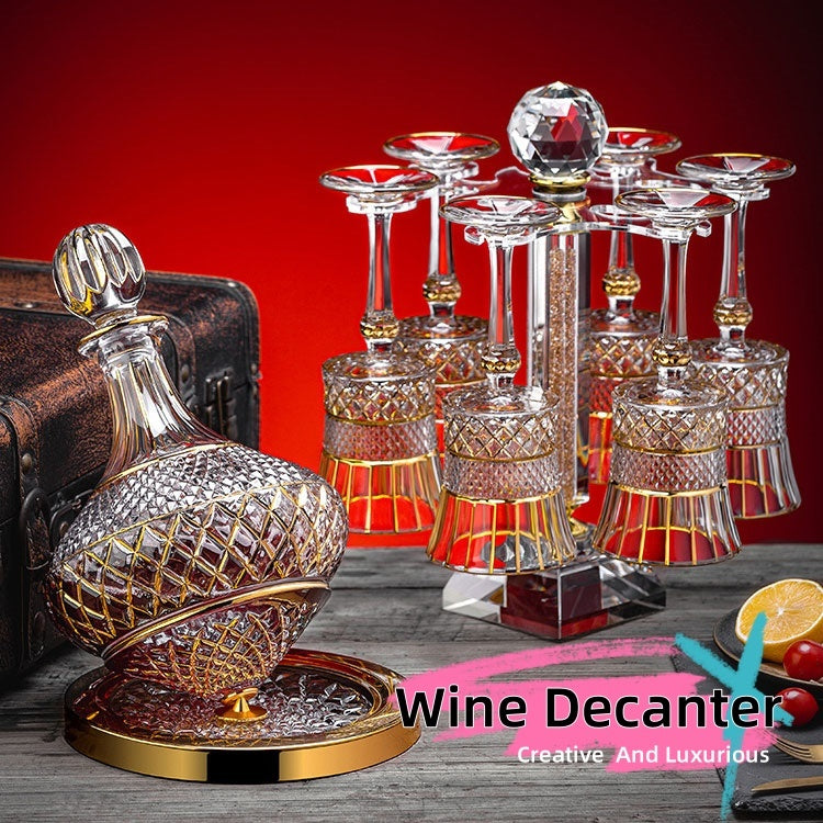 Luxury Gold Crystal Rotating Wine Decanter