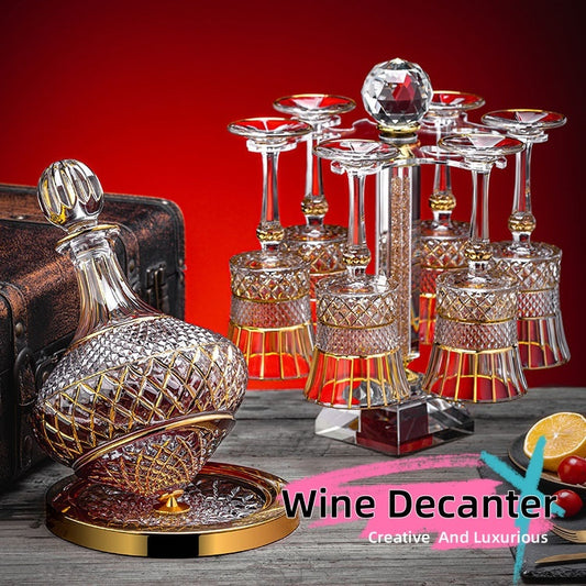 Luxury Gold Crystal Rotating Wine Decanter