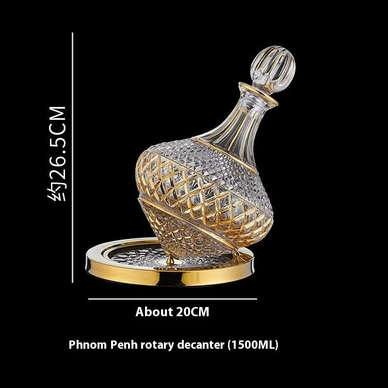 Luxury Gold Crystal Rotating Wine Decanter