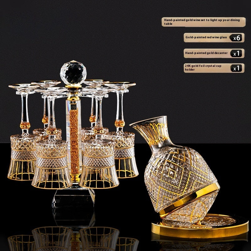 Luxury Gold Crystal Rotating Wine Decanter
