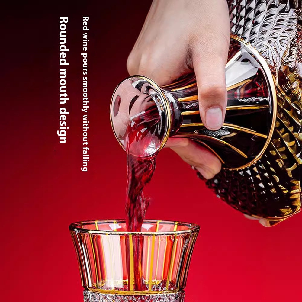 Luxury Gold Crystal Rotating Wine Decanter