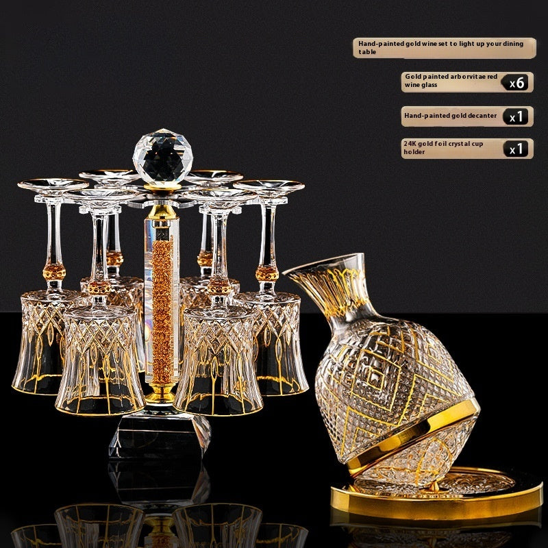 Luxury Gold Crystal Rotating Wine Decanter