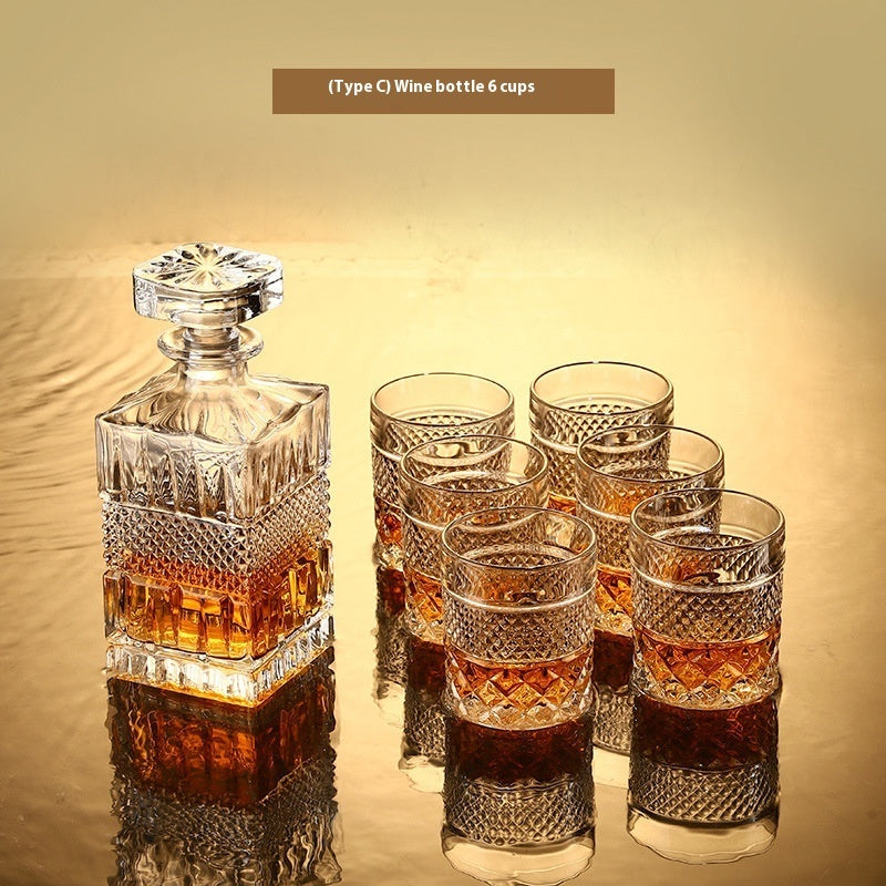 Crystal Wine Bottle & Glass