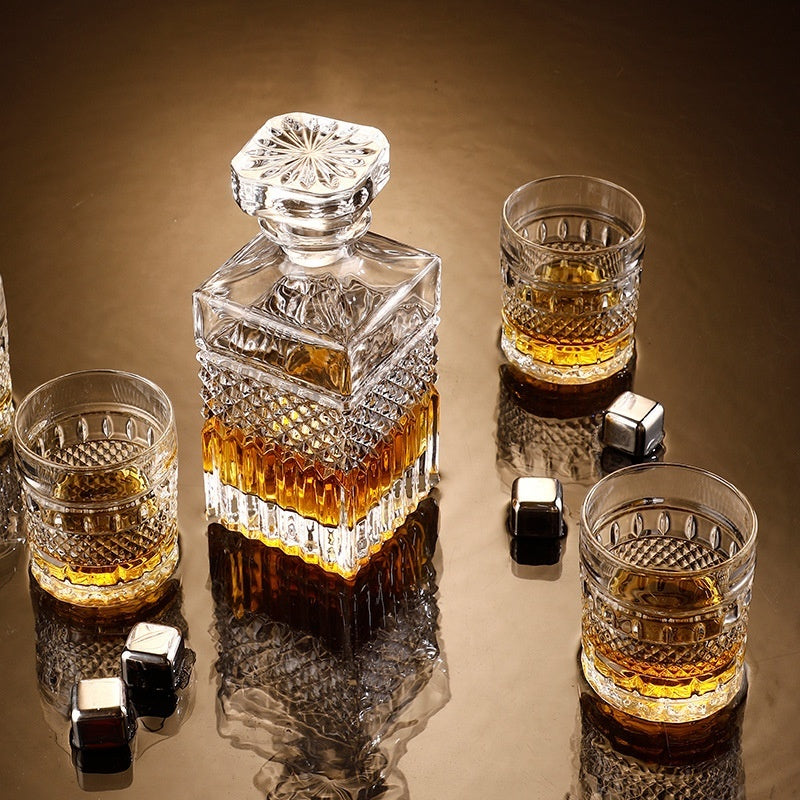 Crystal Wine Bottle & Glass
