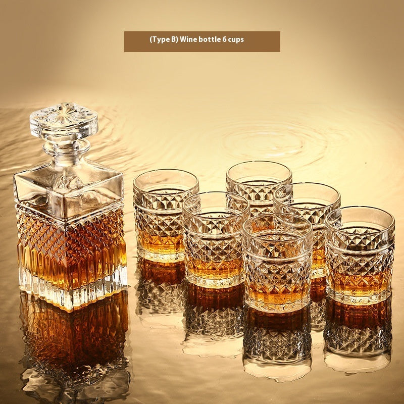 Crystal Wine Bottle & Glass