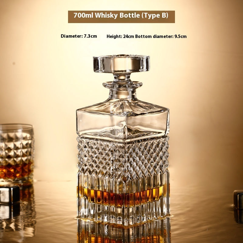 Crystal Wine Bottle & Glass