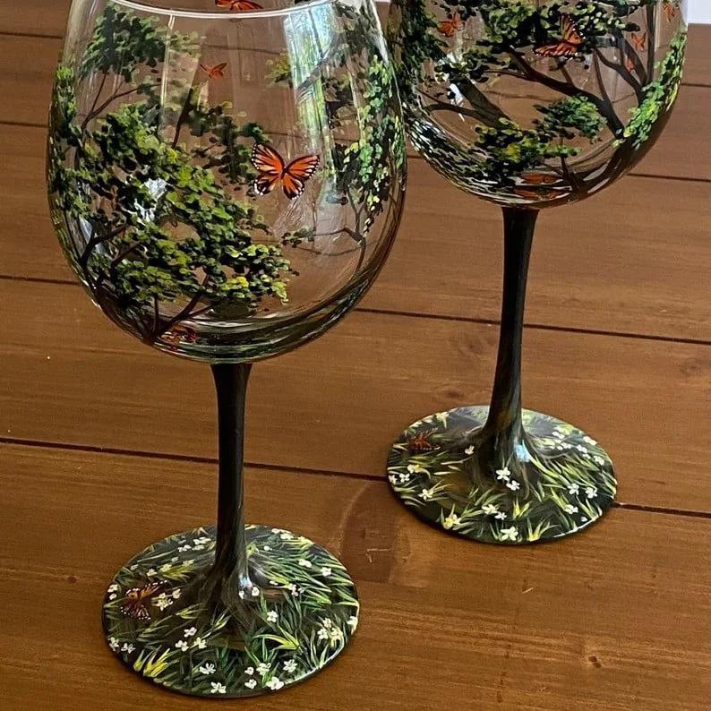 Four Seasons Tree Wine Glass