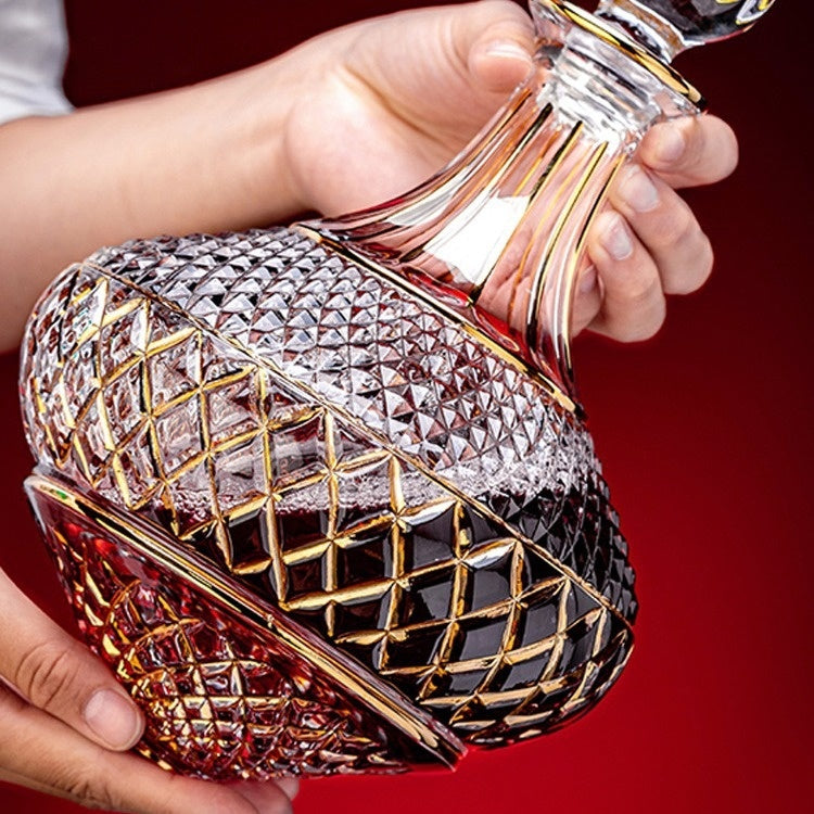 Luxury Gold Crystal Rotating Wine Decanter