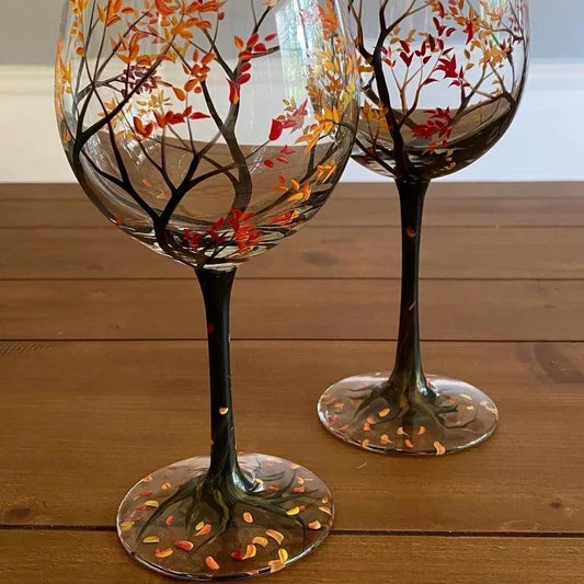 Four Seasons Tree Wine Glass