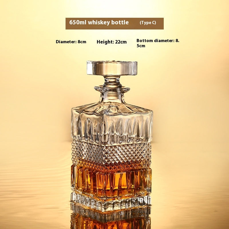 Crystal Wine Bottle & Glass