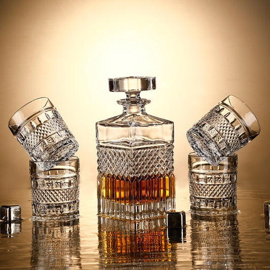 Crystal Wine Bottle & Glass