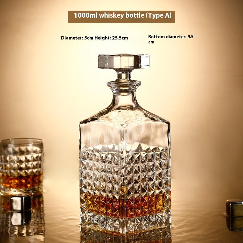 Crystal Wine Bottle & Glass
