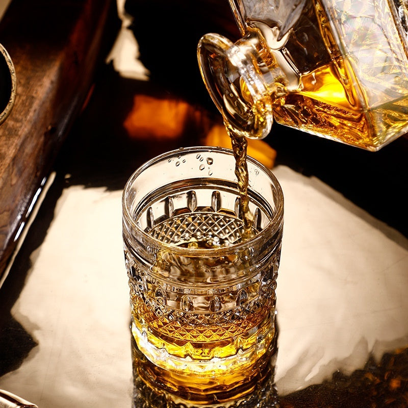 Crystal Wine Bottle & Glass