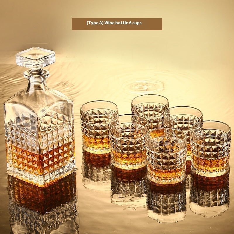 Crystal Wine Bottle & Glass
